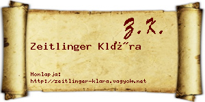 Zeitlinger Klára névjegykártya