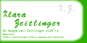 klara zeitlinger business card